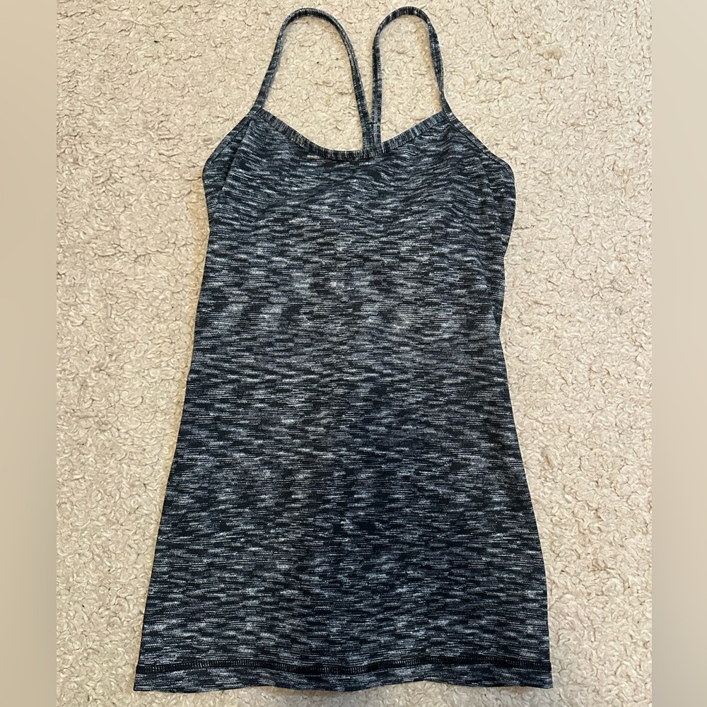 Lululemon Power Y tank grey and black pattern size 4